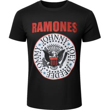 ROCK OFF мъжка тениска Ramones - Hey Ho Red Block Text - BL - Carbon - ROCK OFF - RACBN78MB