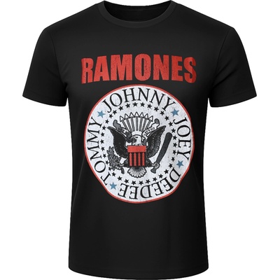 ROCK OFF мъжка тениска Ramones - Hey Ho Red Block Text - BL - Carbon - ROCK OFF - RACBN78MB