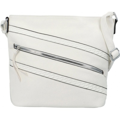 Dámská koženková crossbody kabelka Fania bílá