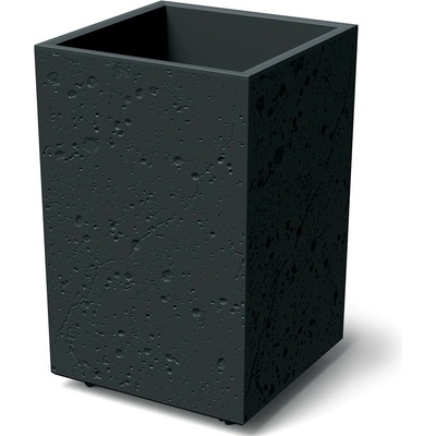 Prosperplast Plastový květináč SIERRAS SQUARE HIGH BETON EFFECT 38,5 cm černý beton