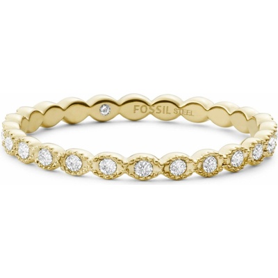Fossil Elegantní pozlacený prsten s krystaly Vintage Twist JF03749710