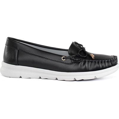 Seastar Black loafers on a platform šedá