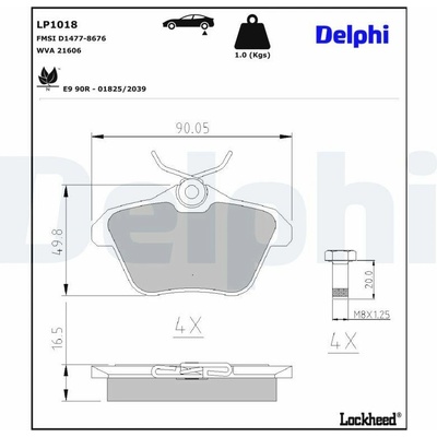 Sada brzdových platničiek kotúčovej brzdy DELPHI LP1018