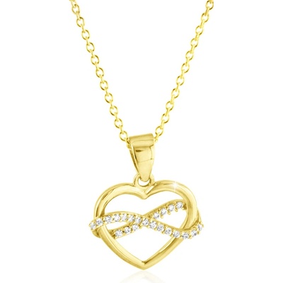 Gemmax Zlatý řetízek se srdíčkem a symbolem nekonečna GLSYB-29241-36261