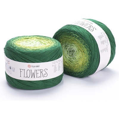 Yarn Art příze Flowers 283 variace zelené a krémová