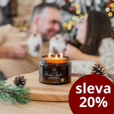 Tvoje svíčka Šťastné a Veselé skořice hřebíček pomeranč 500ml