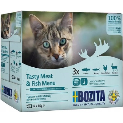 Bozita ryby v omáčke losos sleď kuracie mäso sob 12 x 85 g