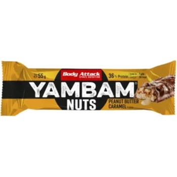Body Attack Протеинов бар YAMBAM Nuts - Peanut Butter Caramel