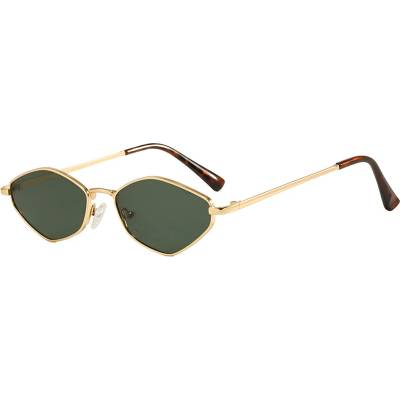 Techsuit Слънчеви очила Techsuit Premium Sunglasses (6206) - дамски, тясна шестоъгълна рамка - Златист / Зелен