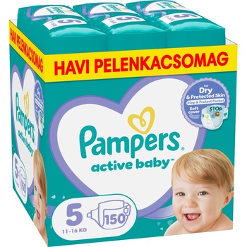 Pampers Active Baby месечен пакет пелени 11-16 кг Junior 5 (150 бр. ) (10DP010394)