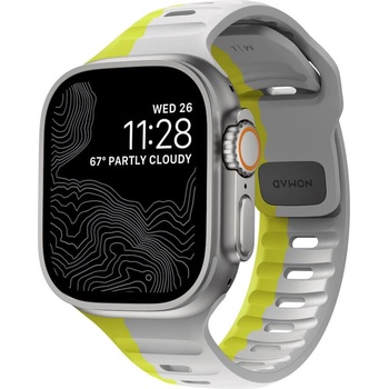 Nomad Силиконова каишка за Apple Watch 42мм, 44мм, 45мм, 46мм, Ultra, Ultra 2 49мм - Nomad Sport Band (сив-зелен) (NM01272885)