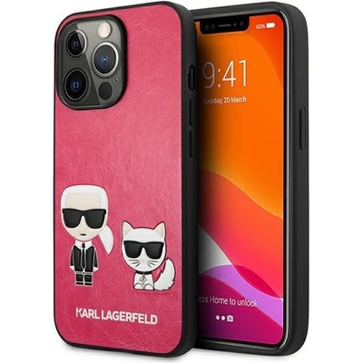 KARL LAGERFELD Защитен калъф Karl Lagerfeld, За Apple iPhone 13 Pro Max, Karl and Choupette, Черен / Циклама (KF000674-0)