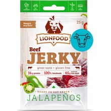 Lionfood Hovězí Jerky JALAPENOS 25 g