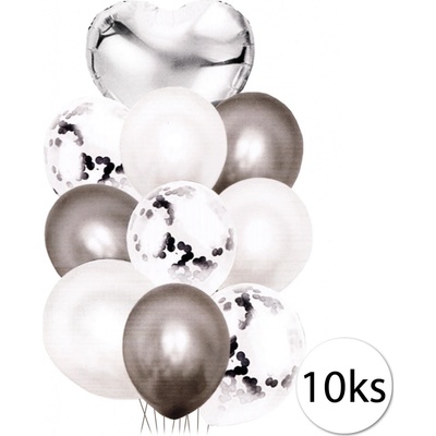 FunPlay 5598 1 Konfetové balóny 30 46 cm strieborné