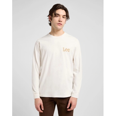 Pánské triko Lee LS Wobbly Lee Tee 112370507 Ecru