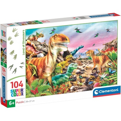 Clementoni Детски пъзел Clementoni от 104 части - Земята на динозаврите (вариант 2) (25768)