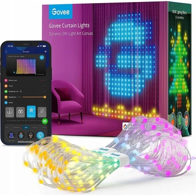 Govee H70B1 2x1.5m LED záves 25 W IP65 BT Wi-Fi 86 + scén RGBIC H70B13A1