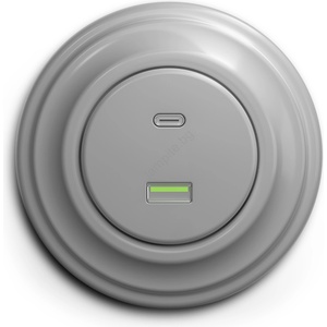 Kliklap - Ретро USB розетка A+C с рамка, сива (KA0052K)
