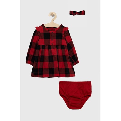 Gap Бебешка рокля gap в червено среднодълъг модел разкроен модел (445280.baby.girl)