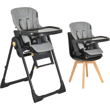 Cangaroo Детски стол за хранене Tiramisu 2 в 1 сив (3801005152544)