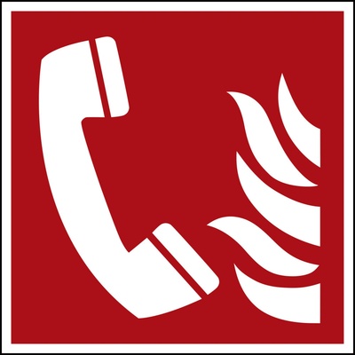 Značka Požiarny telefón, ISO 7010, plast, fotoluminiscenčná, 150 x 150 mm, 5 ks