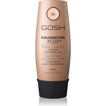 Gosh Foundation Plus+ přirozeně krycí hydratační make-up SPF15 002 Ivory 30 ml