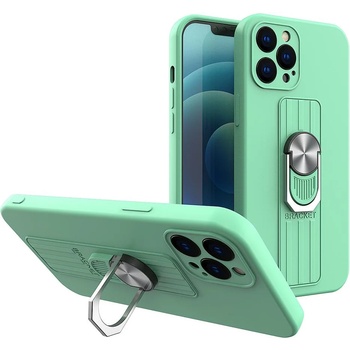 HQWear Силиконов кейс с пръстен HQWear за Apple iPhone 12 Mini, Мента (KXG0021332)