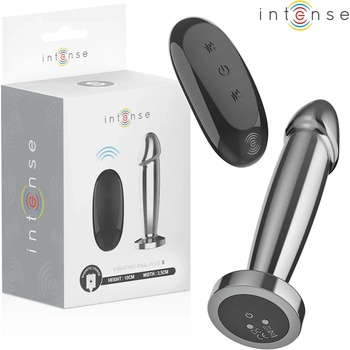 Метален анален плъг, вибрации и дистанционно, 8, 8см. - Intense Plug (D-243390)
