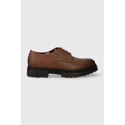 Tommy Hilfiger Кожени половинки обувки Tommy Hilfiger COMFORT CLEATED THERMO LTH SHOE в кафяво FM0FM04647 (FM0FM04647)