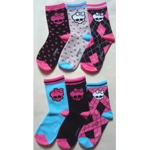 Monster High Ponožky barevné 3 Pack Sada č. 1