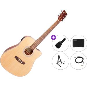 SX SD204CE Premium SET Natural Електро-акустична китара Дреднаут