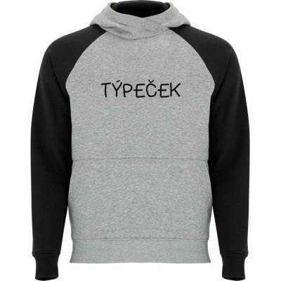 Dětská dvoubarevná mikina s kapucí Týpeček šedá