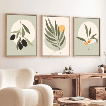 Asir К-кт 3x Снимка във фоторамка 50x70 см листа (AS1988)