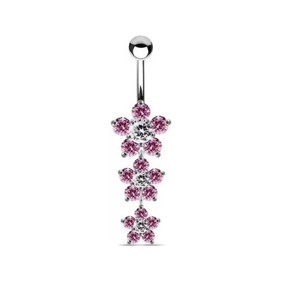 Šperky4U Stříbrný visací piercing do pupíku - BP5004-A