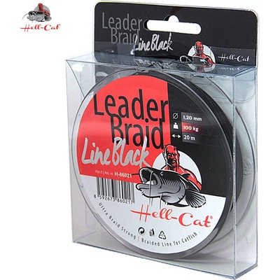 Hell-Cat šnúra Leader Braid Line čierna 20m 1,20mm 100kg