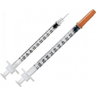 KD Medical Stříkačka inzulínová U-100 0,30 X 8 MM /29 G 0,5 ML zatavená jehla 100 ks – Zboží Dáma