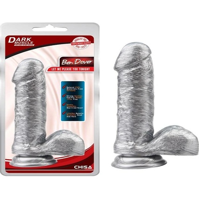 DarkMuscle ben dover silver Klasické dildo s přísavkou stříbrné Stříbrný