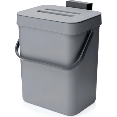 Excellent Houseware Závesný odpadkový kôš na dvierka skrinky sivý 3 l