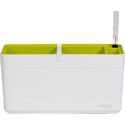 Plastia kvetináč samozavlažovací Berberis - biela/zelená 40 cm