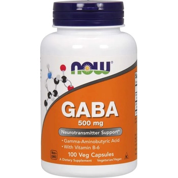 NOW Now gaba (гама-аминомаслена киселина) 500 мг + 2 мг Витамин b6, 200 капсули