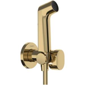 Hansgrohe - Стенен вентил с ръчен душ за биде, полиран златист вид 29230990 (29230990)