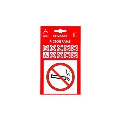 Samolepka piktogram - Zákaz kouření, bílý podklad