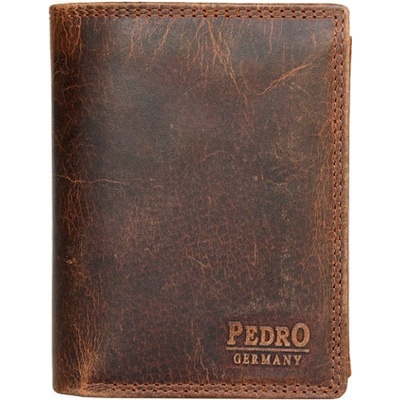 Celá kožená peněženka Pedro na výšku z pevné hovězí kůže ochranou dat na kartách RFID FLW