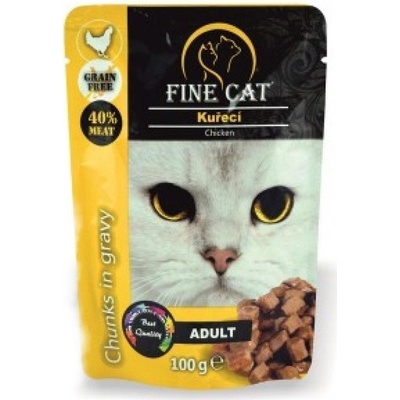 Fine Cat Grain-Free Adult kuřecí v omáčce 100 g – Sleviste.cz