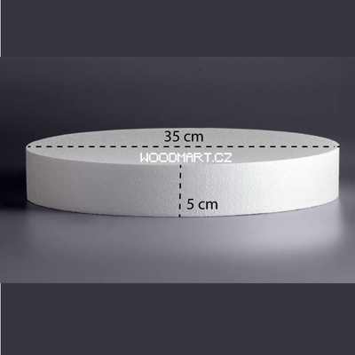Polystyrenový dortový korpus/maketa kruh I Ø 35 cm I výška 5 cm I barva bílá