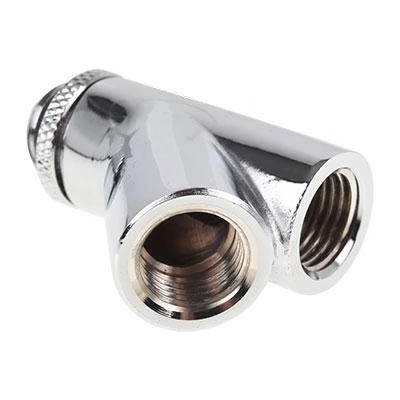 Alphacool Y-конектор Alphacool Eiszapfen, Въртящ се, 45°, G1/4 външна към 2 x G1/4 вътрешна резба, Сребрист (1013367)