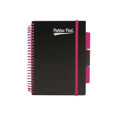 Pukka Pad Спирална тетрадка, a5, с правила, 100 страници, pukka pad, "Неоново черна книга за проекти" 7665-ppn (7665-ppn)