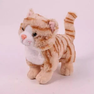 QX Плюшена играчка - Кафяво райе коте - 18 см (801033)