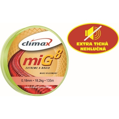 Climax šnúra miG 8 Braid Olive SB 135m 0,16mm 15,9kg
