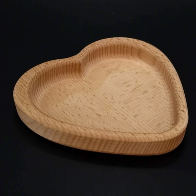 Amadea Miska Dřevěná miska ve tvaru srdce masivní dřevo 13,5 x 13,5 x 2 cm